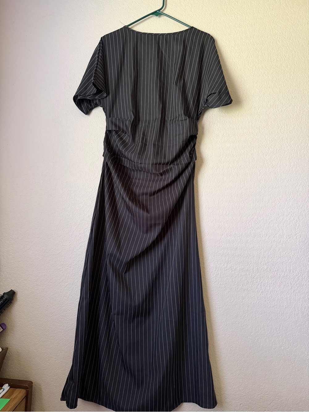 Women's Black Pinstripe Maxi Dress